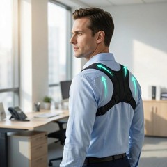 SUJEB Posture Corrector for Women and Men, Invisible Full Back Support Black