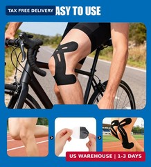 Precut Kinesiology Tape for Knees, 12 Pcs Individual Packeaged – Knee Support &