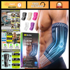 Elbow Compression Sleeve 2 Pack – Tennis & Golf Pain Relief Brace for Tendonitis