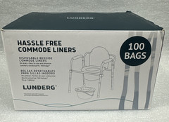 Lunderg Hassle Free Commode Liners – Value Pack 100 Count Universal Fit -NIB