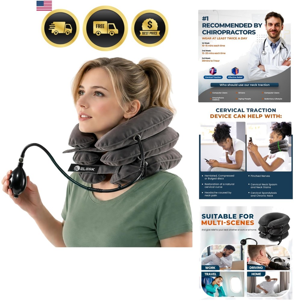 Cervical Neck Stretcher and Cervical Traction Device, Inflatable Neck Tractio…