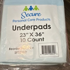 Secure Personal Care Products Underpads Blue White 23″ x 36″ 10 Count SP13150