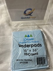 Secure Personal Care Underpads 23″ X 36″ Lot Of 10 PACKS =100 Pads Sealed