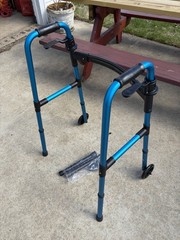 LOYODA Blue Adjustable Height Foldable Lightweight 2-Wheel Walking Frame
