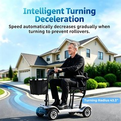 4-Wheel Mobility Scooter for Adults Seniors 18.6 Mile 300lbs Electric Scooter