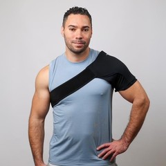 Adjustable Shoulder Brace Reusable Ice and Heat Therapy Sleeve: Left Right Arm