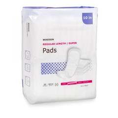 McKesson Super Unisex Incontinent Pad Contoured 10″ L PADLT Moderate 132 Ct