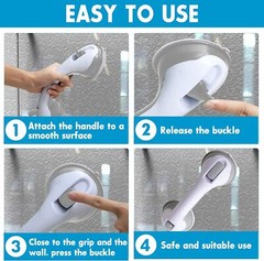 Handicap Grab Bar Non-slip Handle Safety Strong Hold Suction Cup Bathroom Shower