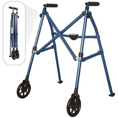 Cobalt Blue Folding Walker: Lightweight Rolling Mobility Aid