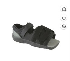 United Ortho Adjustable Post-Op Shoe, Open Square Toe, Rocker Sole, Black