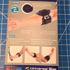 Neo G Tennis/Golf Elbow Compression Strap, Adjustable One Size Black/Blue 883