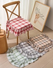 Plaid Cotton Chair Cushion for Kitchen Dining Room 16″ x 16″, Green