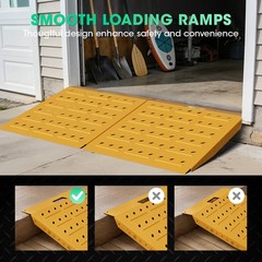29″ x 24″ Shed Ramp – Yellow Loading Ramp for Riding Mower 900 LB Capacity Alloy