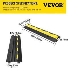 Triple Pack Cable Protector Ramp for Indoor & Outdoor Use – 11000 lbs Capacity