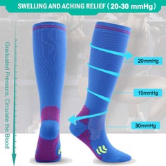 3Pair Neuropathy Compression socks Calf High Solid Support Stockings For Unisex