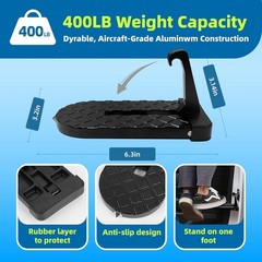 Car Door Step Foldable Aluminum Alloy Roof Rack Step SUV Truck Vehicle Access