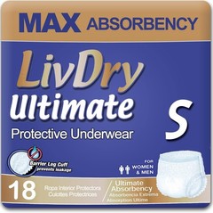 Adult Incontinence Underwear High Absorbency Leak Cuff Protection, SMALL – 18 ct