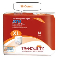 36 Pc Tranquility ATN Incontinence Brief X-Large Overnight Heavy Absorbency 2187