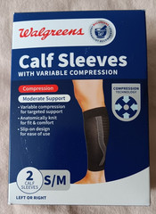 Walgreens Calf Sleeves Variable Compression S/M Moderate Support Left or Right