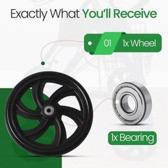 Healthline Walker Rollator Replacement Wheel, 7.5″ Rear Wheel (pair)