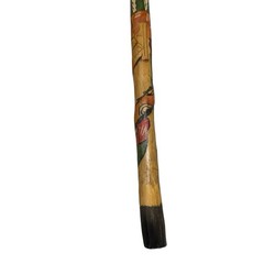 Hand Carved Wooden Cane Walking Stick Mexican Aztec Hand Painted Made in Mexico