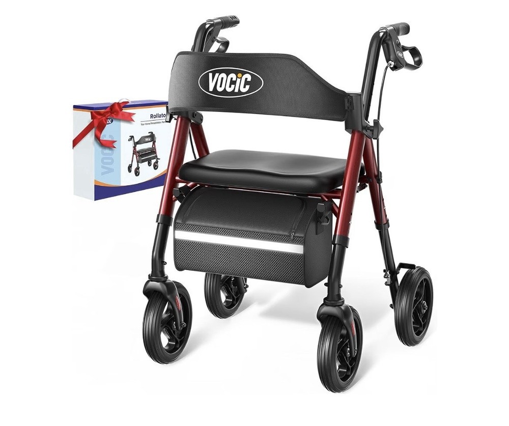 Walkers for Seniors, Z21 Rollator Walker with Seat Supports 350lb, 8″ Big Wheels