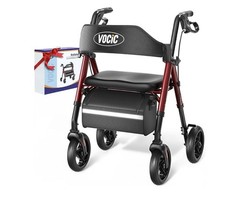 Walkers for Seniors, Z21 Rollator Walker with Seat Supports 350lb, 8″ Big Wheels