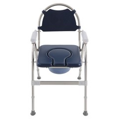 Foldable Toilet Chair, Toilet Chair with Padded Seat Plate and Toilet Bucket