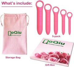 QoQiu 5-Pack Silicone Dilators for Pelvic Floor for Women with Fine Scales, P…