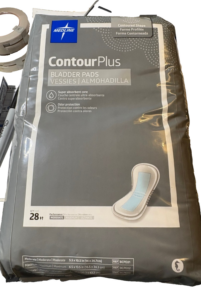 Medline Contour Plus Bladder Pads 28ct – NEW