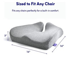 NEW Cushion Lab Pressure Relief Seat Cushion Memory Foam Coccyx Sciatica Black