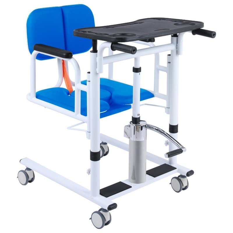 Hydraulic Patient Lift Transfer Chair 350lbs Bedside Commode Bath Wheelchair Aid