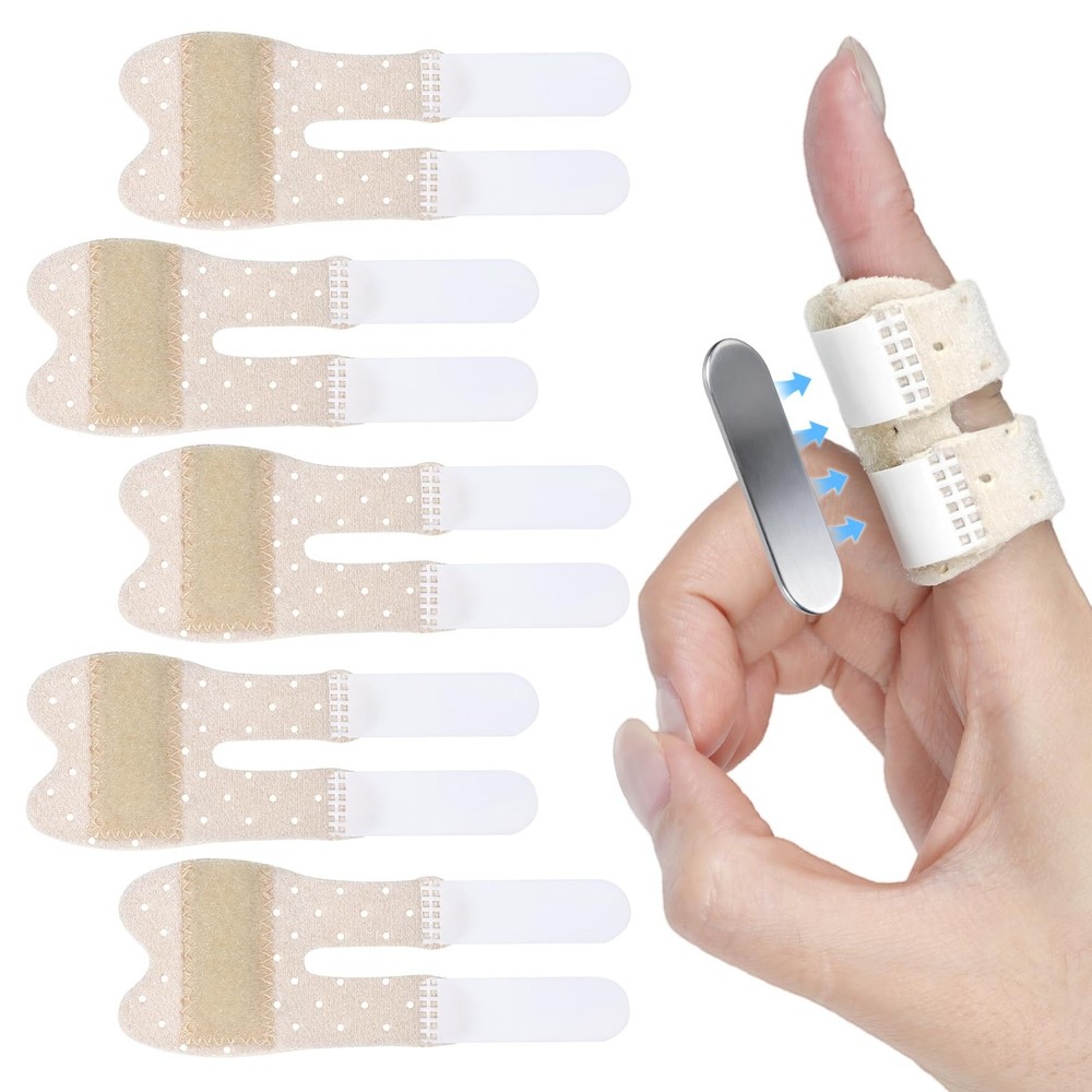 5 PCS Breathable Trigger Finger Splint, Adjustable Finger Brace, Thumb Brace …