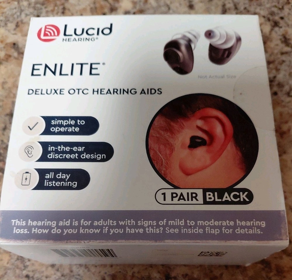 Lucid Hearing Enlite Deluxe OTC Hearing Aid For Mild to Moderate Hearing Loss