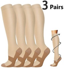 3x Copper Socks Miracle Support Compression Stocking 15-20mmHg Fit Men’s Women’s