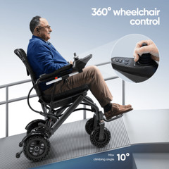 38lbs Foldable Electric Wheelchairs Intelligent Lightweight For Airline Seniors