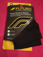 Futuro Lifestyle Trouser Socks for Women Black Moderate Compression Medium