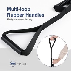 Multi-Loop Leg Lifter Strap 42 in Rigid Hand Strap Padded Foot Loop with 3 Hand