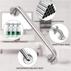 18 In. Safety Bathroom Grab Bars with Concealed Screws in Brushed Nickel, 500 Lb
