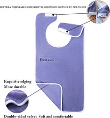 3 Pack Adult Bibs, Microfiber Super Soft Eating Cloth for Adults, Disabled, Adju