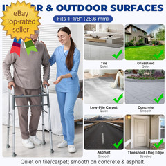 Walker Ski Glides for 1 1/8″ Folding Walkers, 4 Pack Replacement Walker Glides,
