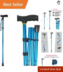 5-Level Adjustable Lightweight Cane with Wrist Strap – Travel-Friendly Design