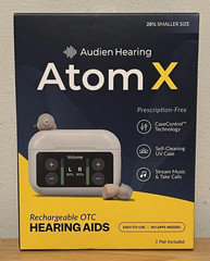 NEW Audien Hearing ATOM X Rechargeable OTC Hearing Aids Case Control-FREE FEDEX