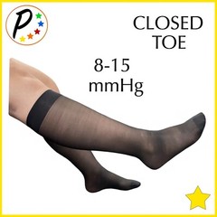 Presadee Ultra Thin 8-15 mmHg Sheer Compression Shin Calf Leg Closed Toe Socks