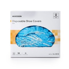 McKesson Blue Shoe Cover One Size Nonskid Sole 16-3510 300 Ct
