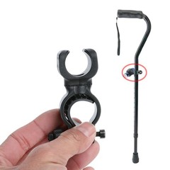 DeaHea 2 Pack Walking Cane Flashlight Mount 2.5-3.5 cm/0.98-1.37 in, Black