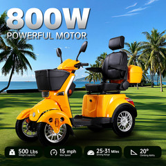 800W All Terrain Electric Mobility Scooters for Seniors 500lbs 60V/20A 31 miles
