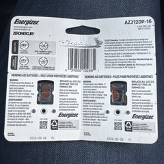 Energizer 312 Size Hearing Aid Batteries – 16 Pack (2 Dial Packs of 8 each)