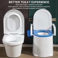 Portable Bedside Commode Toilet Elderly Disabled Commode Chair w/ Armrests 400kg