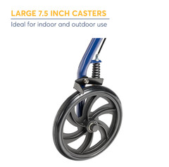 Drive Medical Four Wheel Rollator Rolling Walker with Fold Up Removable Back Sup